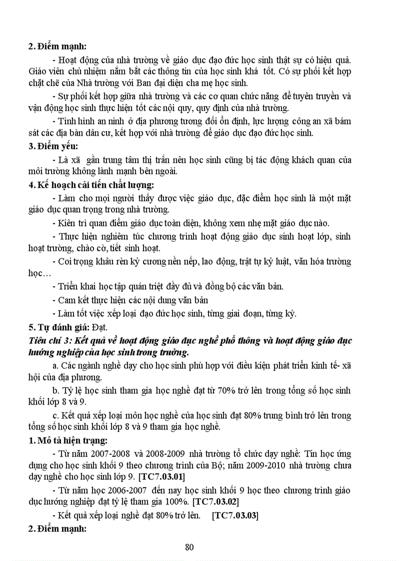 image for page Báo cáo tự đánh giá KDCLGD THCS