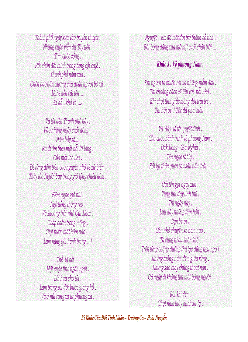 image for page Bi Khúc Của Đôi Tình Nhân Trường Ca Hoài Nguyễn