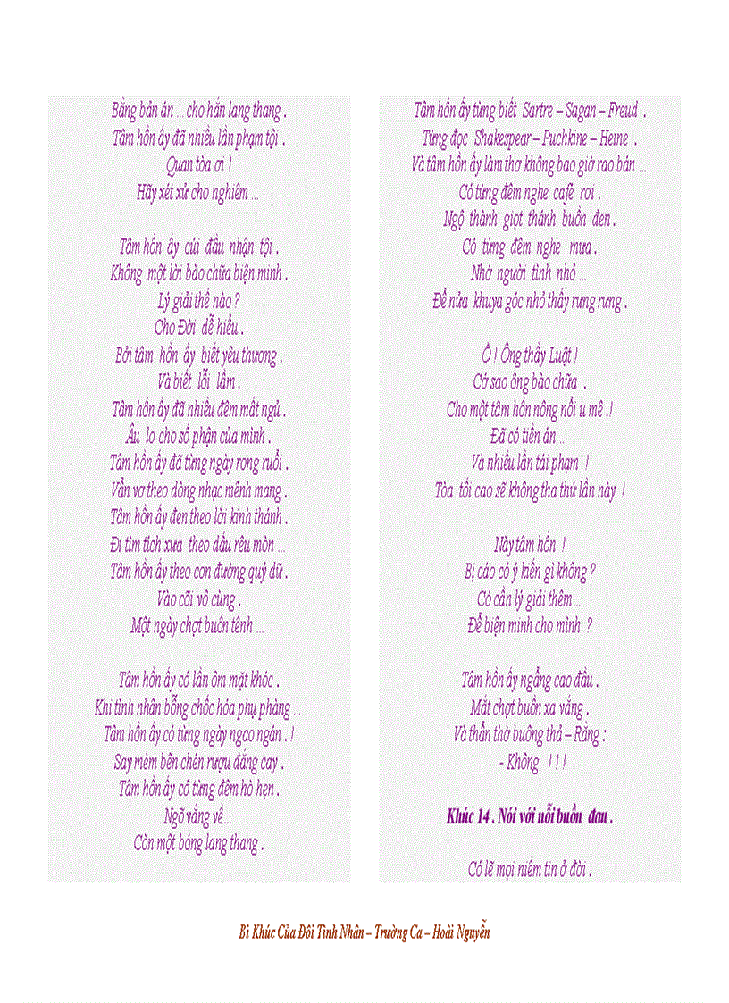 image for page Bi Khúc Của Đôi Tình Nhân Trường Ca Hoài Nguyễn