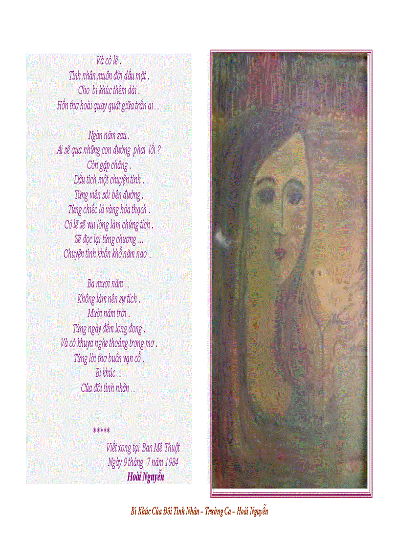 image for page Bi Khúc Của Đôi Tình Nhân Trường Ca Hoài Nguyễn