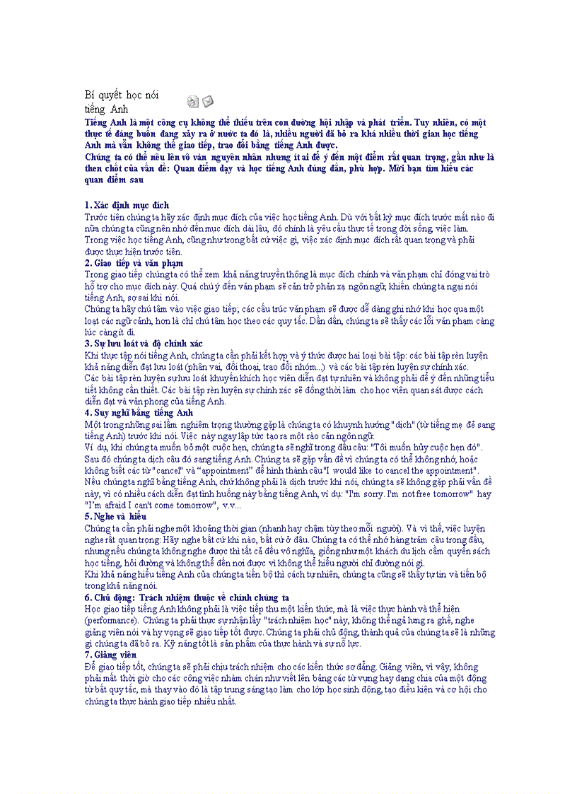 image for page Bí quyết học nói tiếng Anh