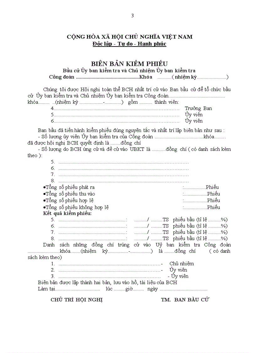 image for page Biên bản bầu BTV