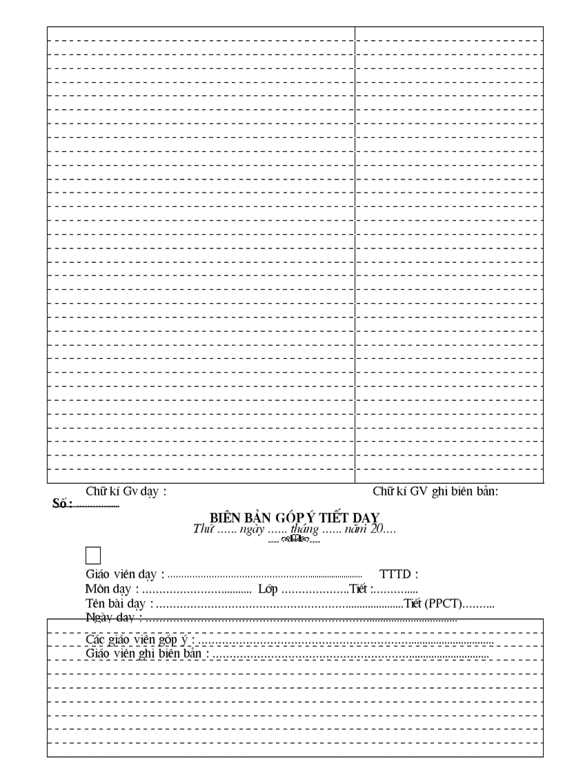 image for page Biên bản dự giờ của Tổ CM