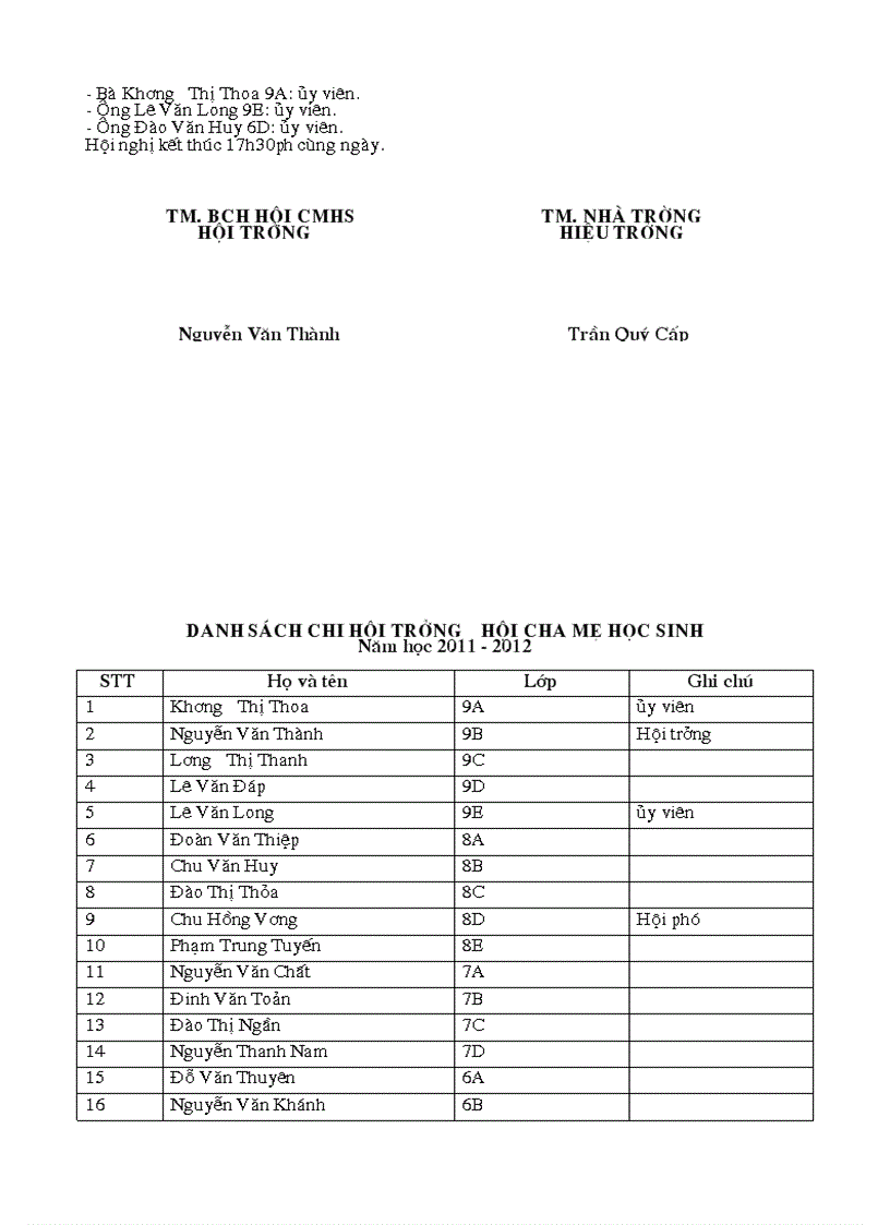 image for page Biên bản họp Hội cha mẹ học sinh