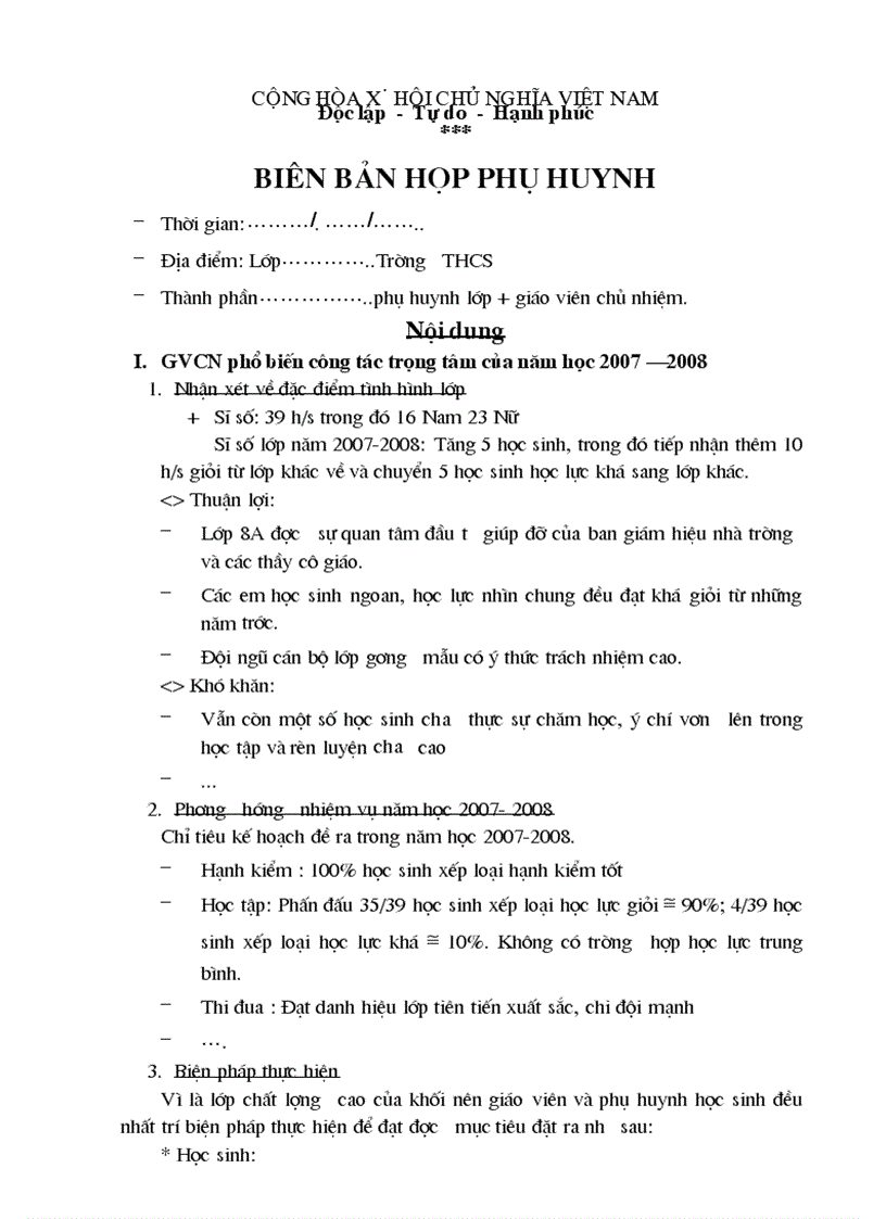 Bien Ban Hop Phu Huynh Dau Nam Doc