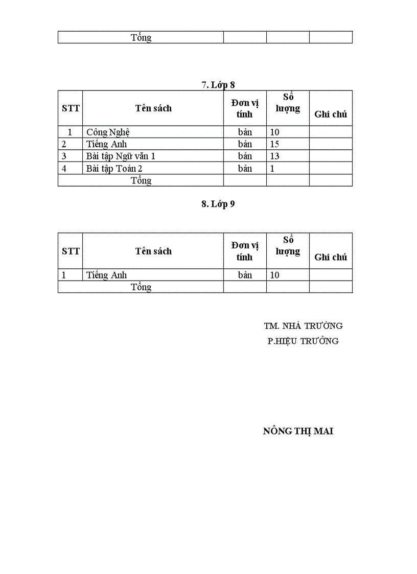 image for page Biên bản kiểm kê SGK