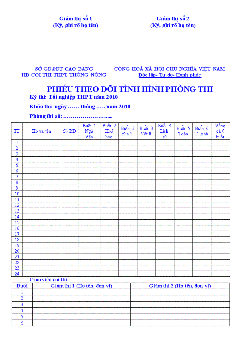 image for page Bien ban thi TN THPT cua Thu ky hoi dong TK1