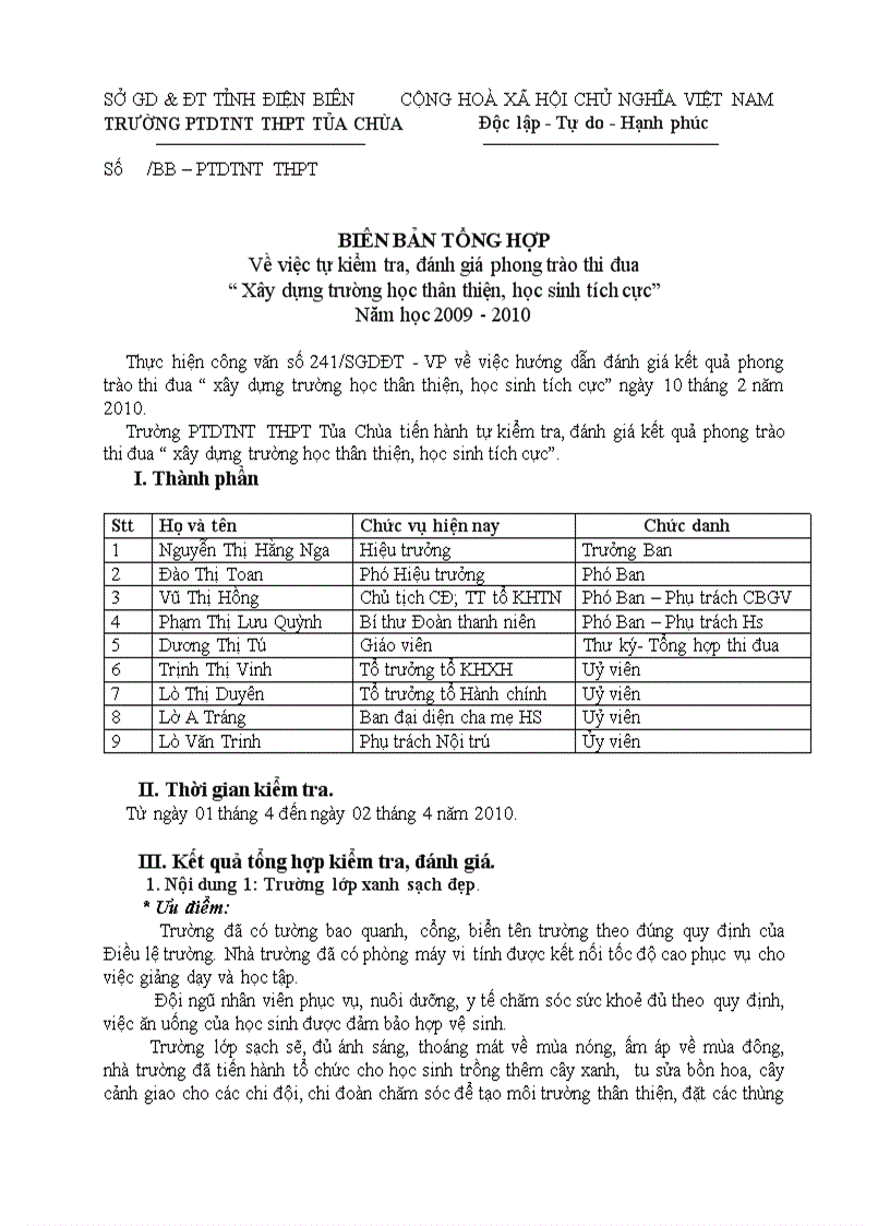image for page Biên bản tự đánh giá trường học thân thiện học sinh tích cực tú