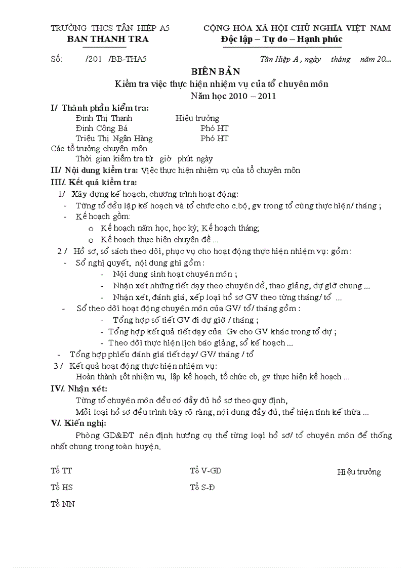image for page Biên bản tự kiểm tra trường THCS