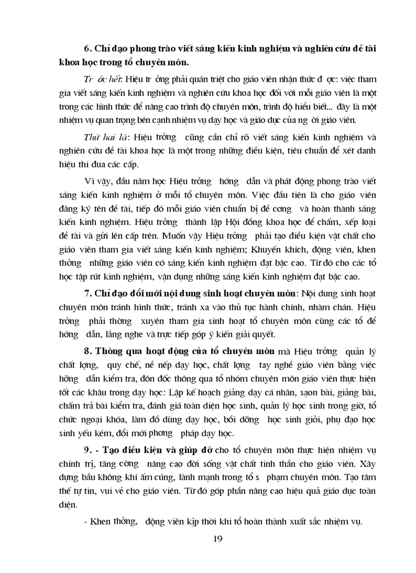 image for page Biện pháp chỉ đạo tổ chuyên môn