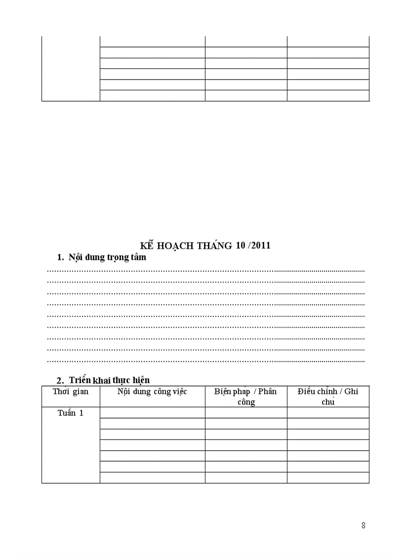 image for page Biểu mẫu kế hoạch công tác chủ nhiệm lớp
