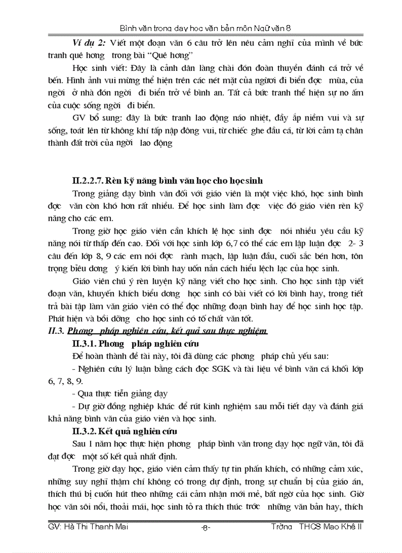 image for page Bình văn trong dạy học văn bản môn Ngữ văn 8