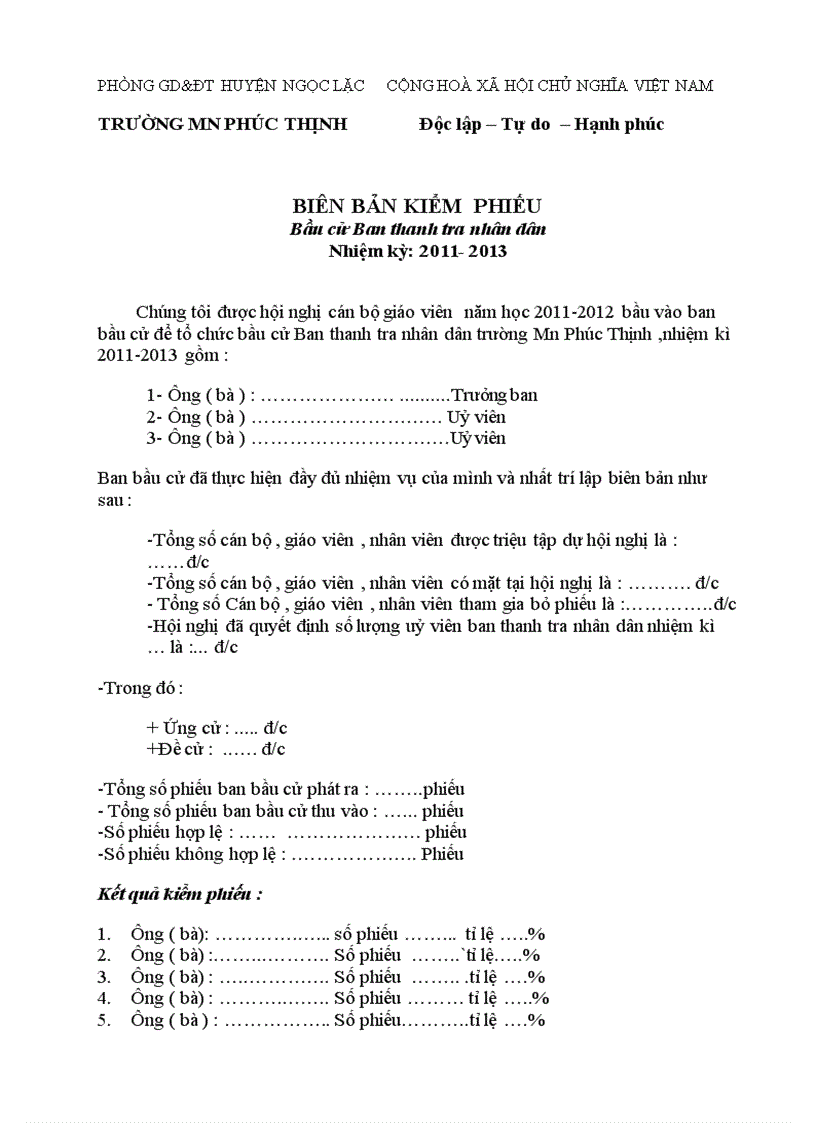 image for page Biên bản kiểm phiếu bầu Ban thanh tra nhân dân 1