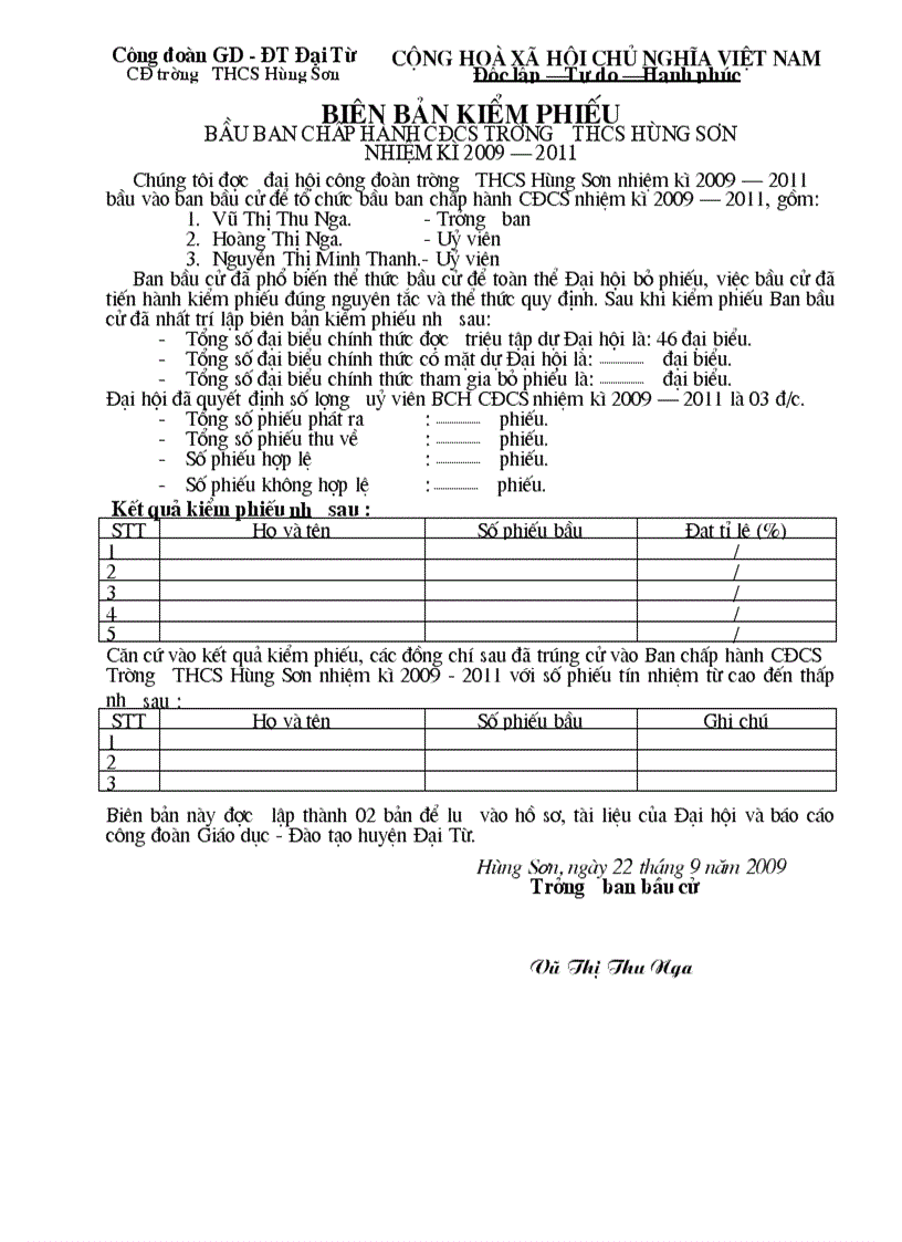 image for page Biên bản kiểm phiếu bầu BCH công đoàn 1