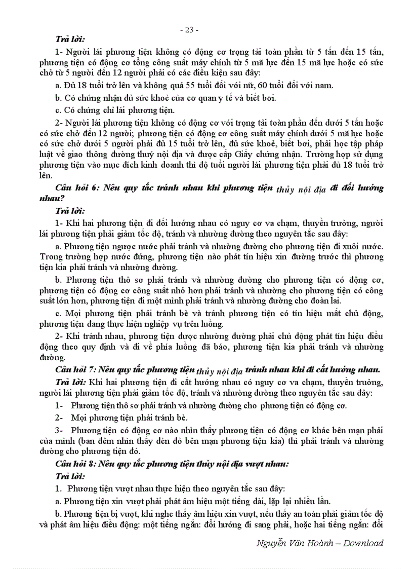 image for page Bộ câu hỏi Hội thi ATGT 2011