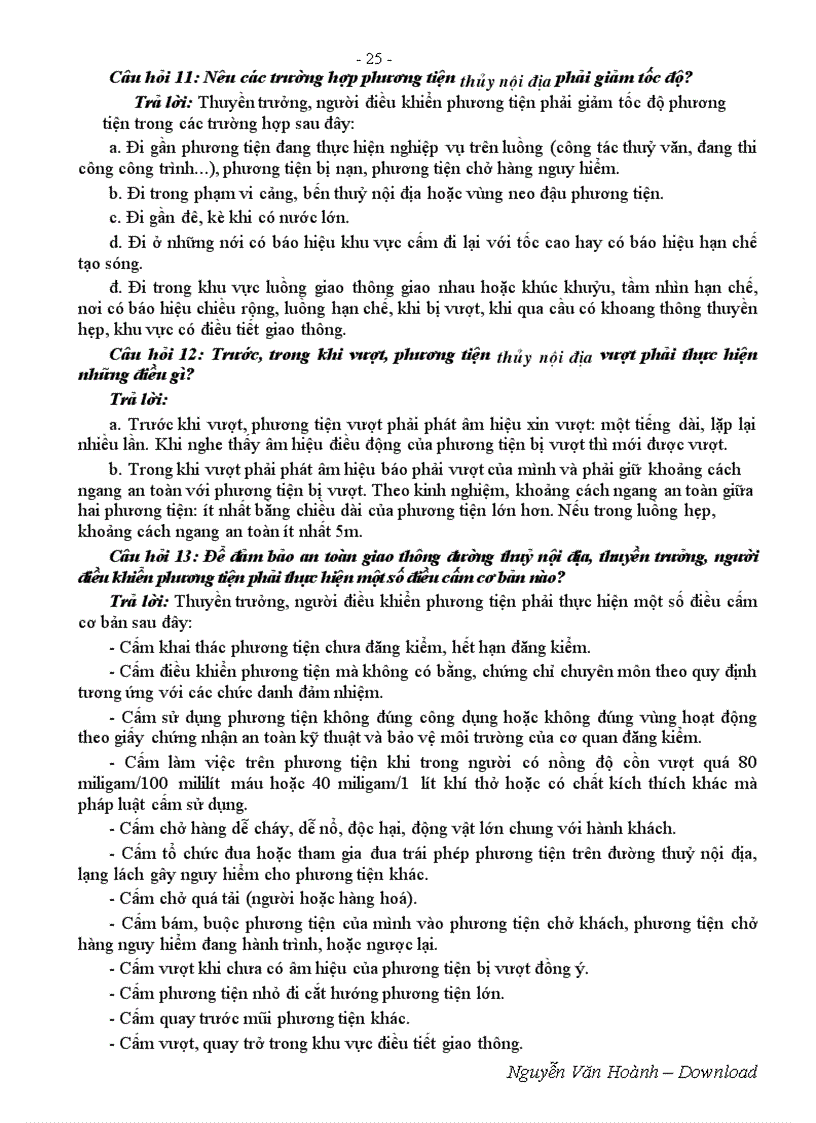 image for page Bộ câu hỏi Hội thi ATGT 2011