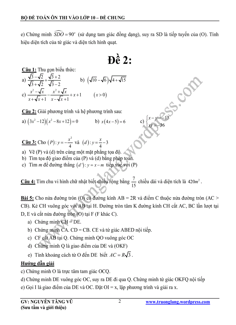 image for page Bộ đề ôn thi vào 10 môn Toán