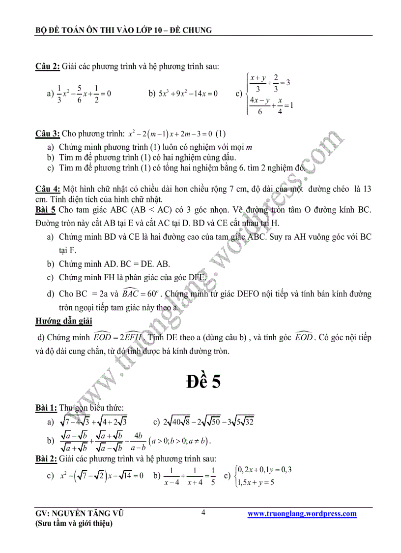 image for page Bộ đề ôn thi vào 10 môn Toán