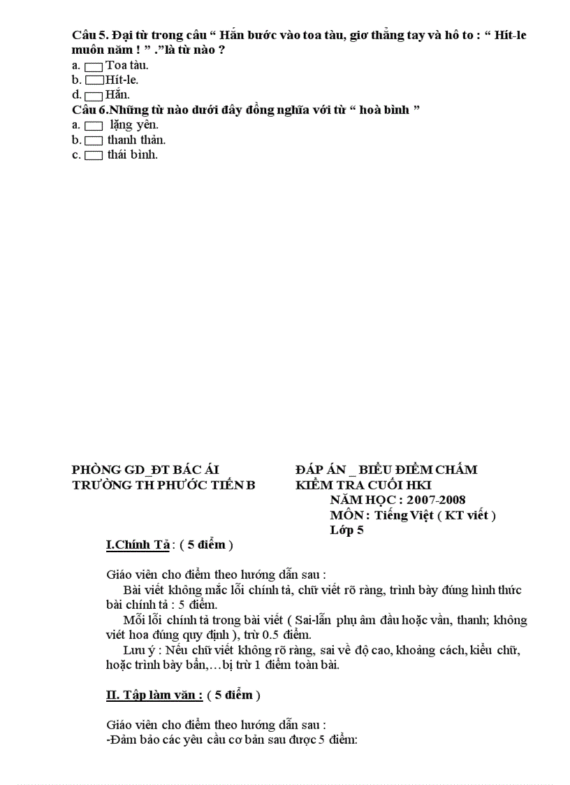 image for page Bộ đề thi đáp án HKII lớp 1234 và 5