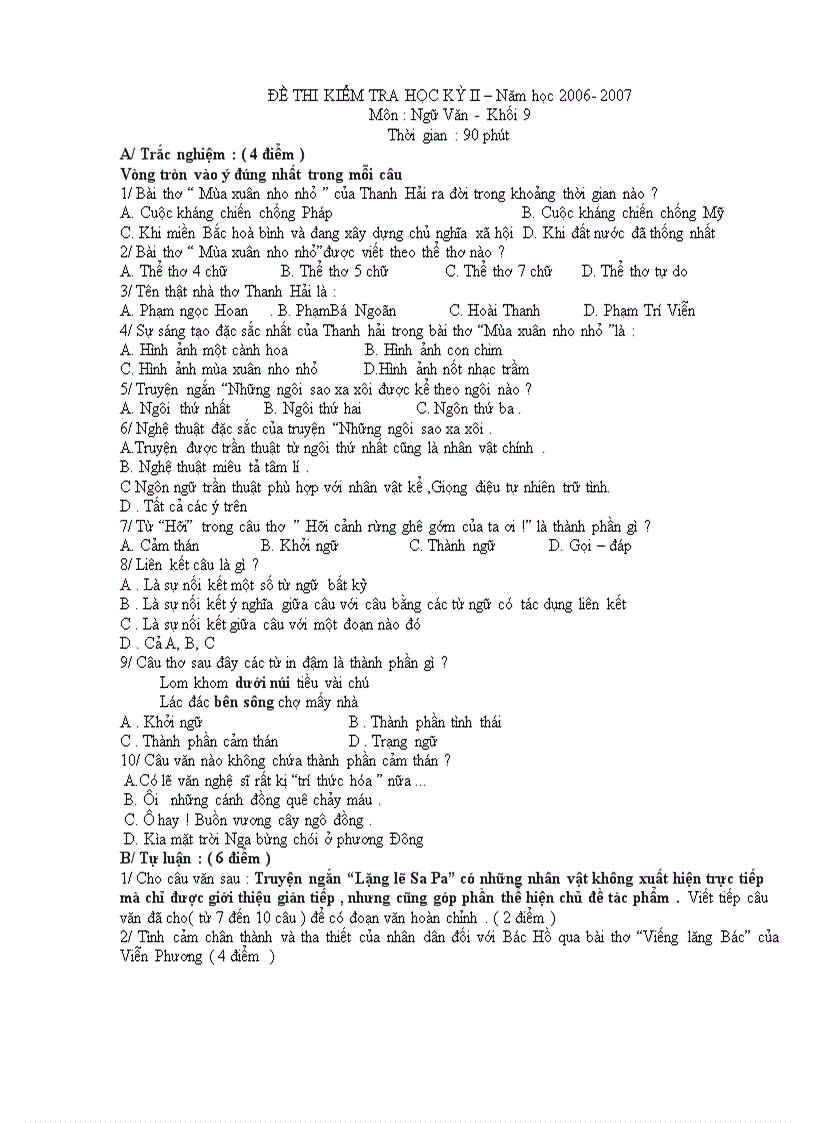 image for page BO DE THI KH II VAN CO DAP AN