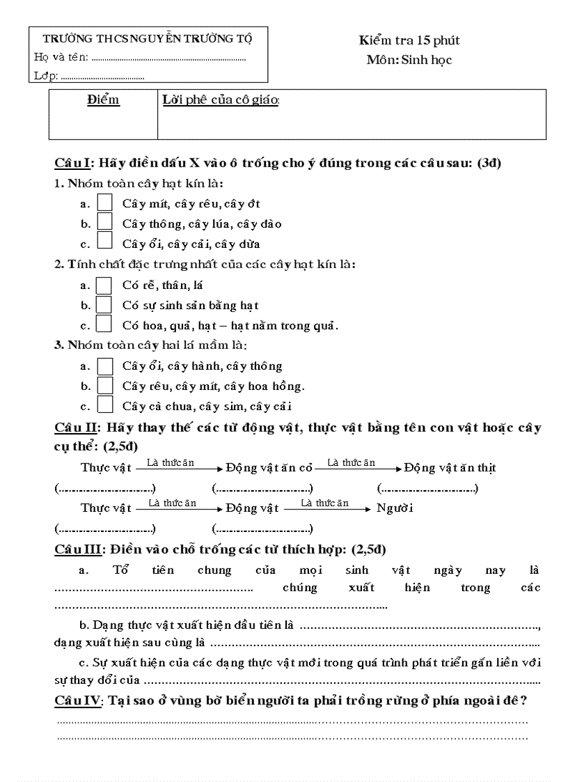 image for page Bộ đề thi ktra môn sinh THCS