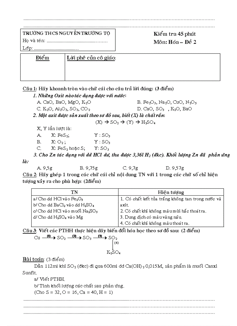 image for page Bộ đề thi môn hóa THCS