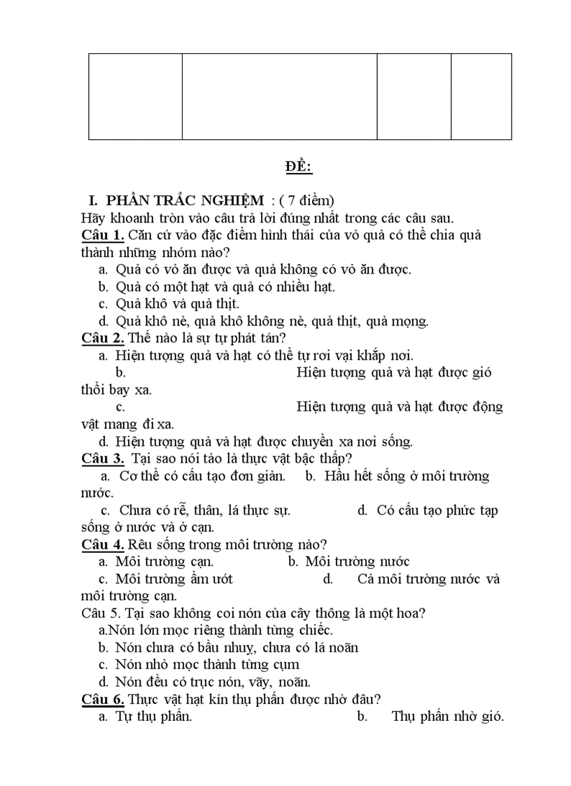 image for page Bộ đề thi Môn Sinh THCS