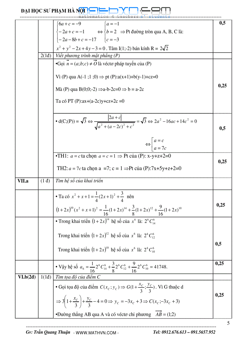 image for page Bộ đề thi thử của ĐHSP Hà Nội năm 2010
