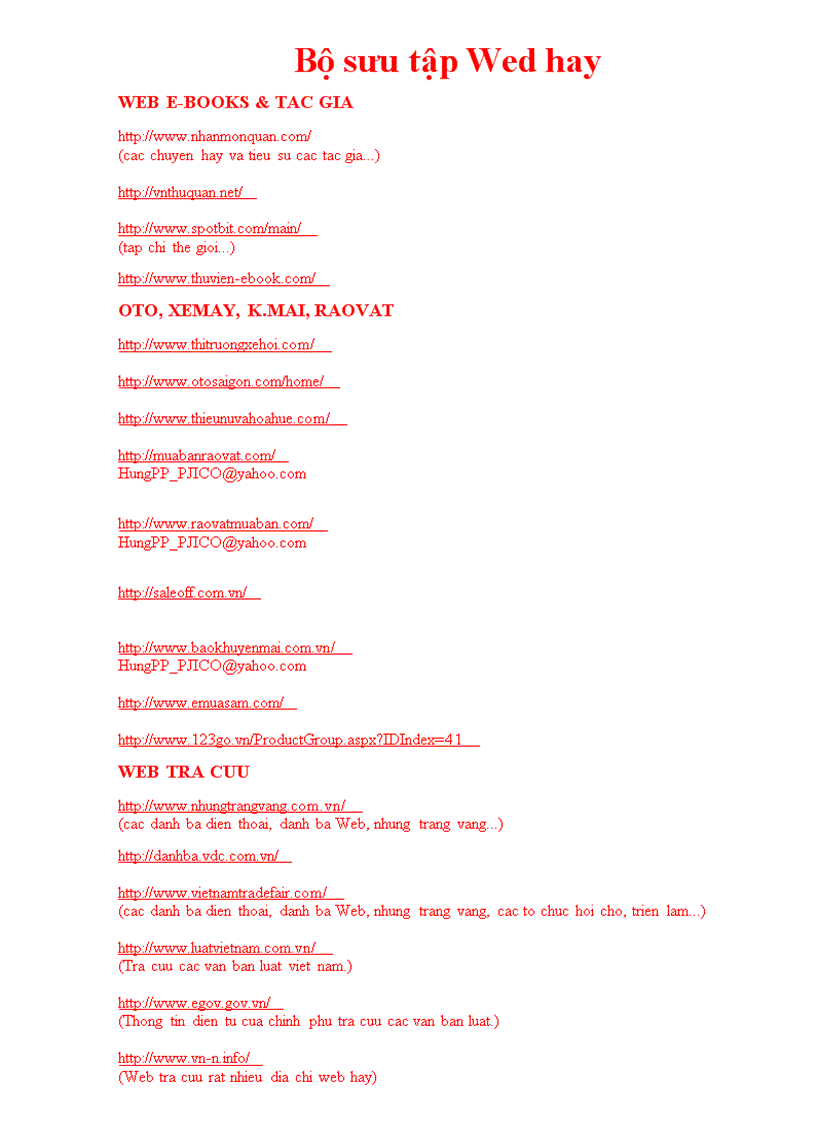 image for page Bộ sưu tập web hay