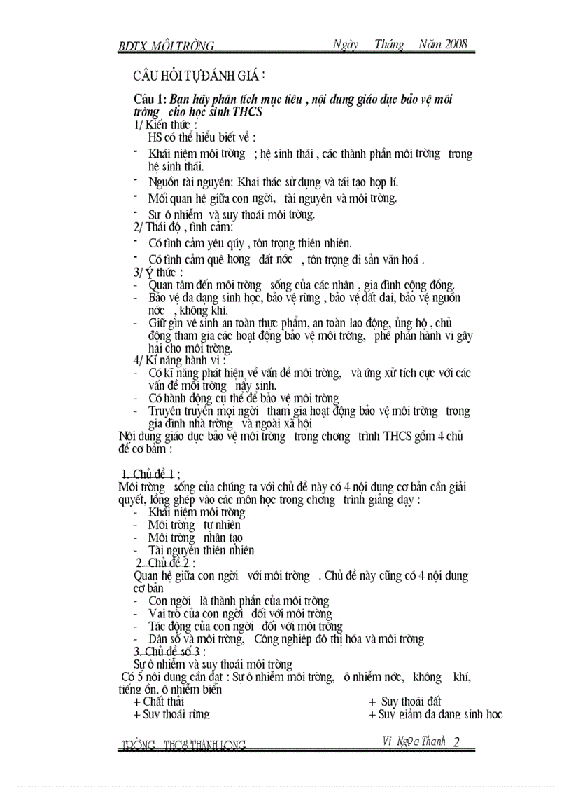 image for page Bồi dưỡng thường xuyên MÔI TRƯỜNG