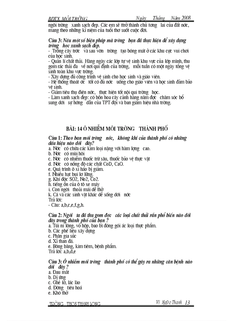 image for page Bồi dưỡng thường xuyên MÔI TRƯỜNG