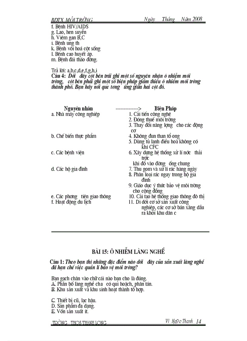 image for page Bồi dưỡng thường xuyên MÔI TRƯỜNG