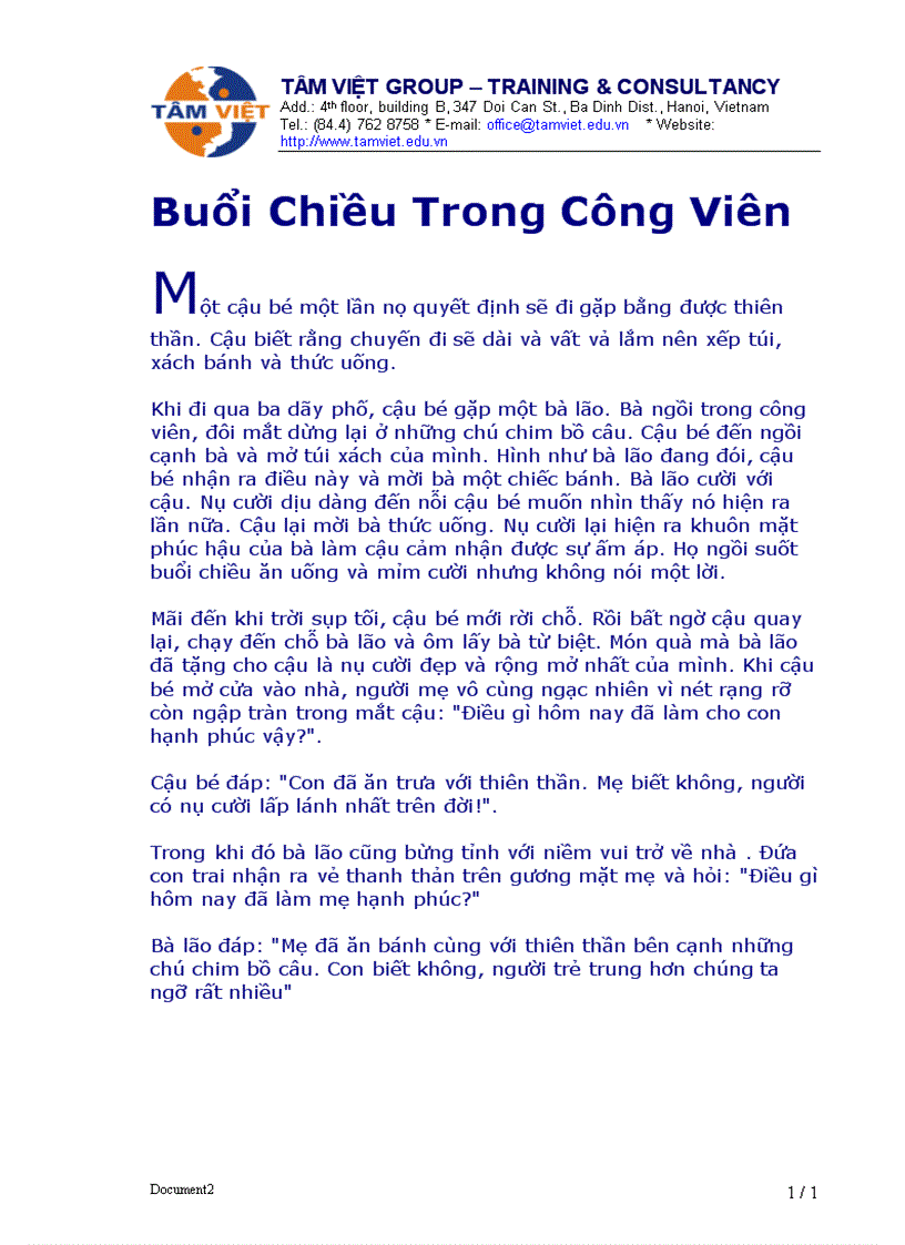 image for page Buổi chiều trong công viên