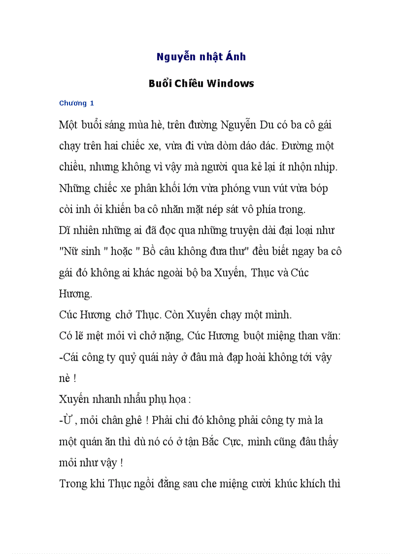 image for page Buổi Chiều Windows Nguyễn Nhật Ánh