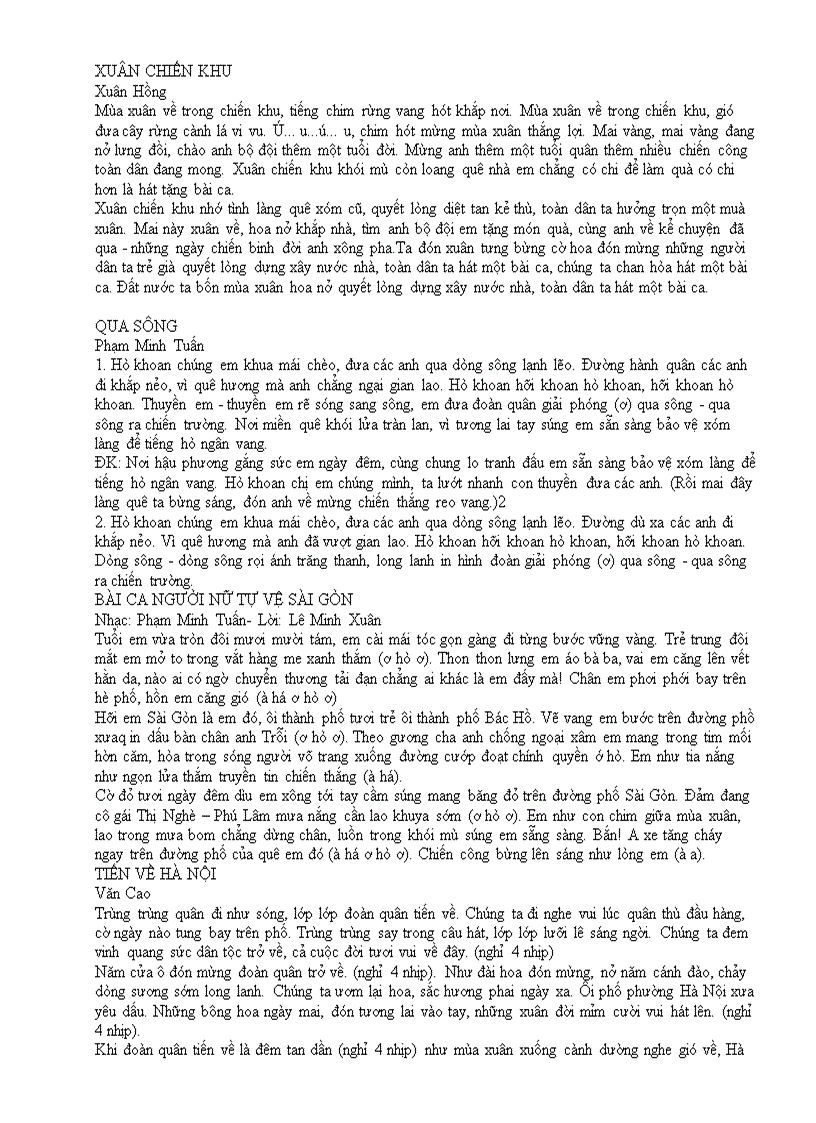 image for page Bài hát truyền thống 1