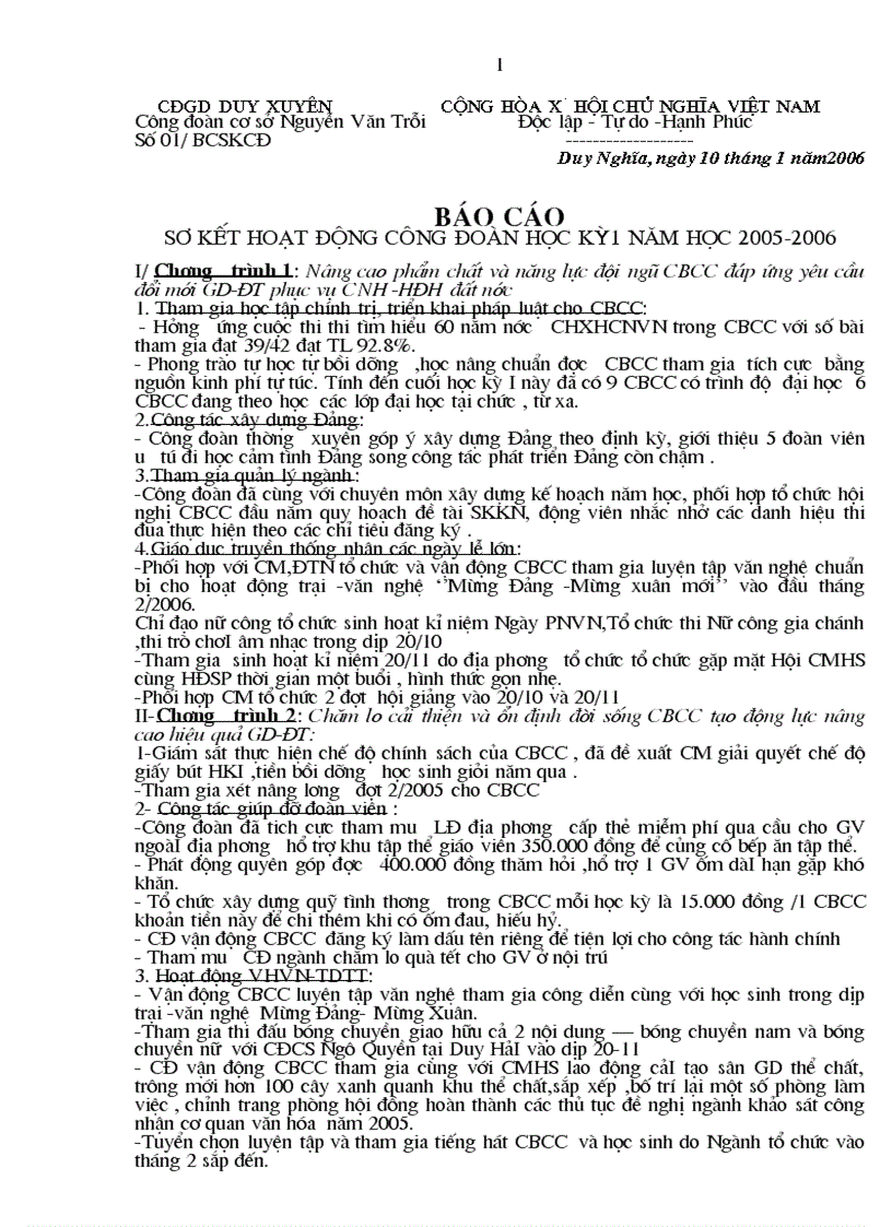 image for page Báo cáo sơ kết Công đoàn 1