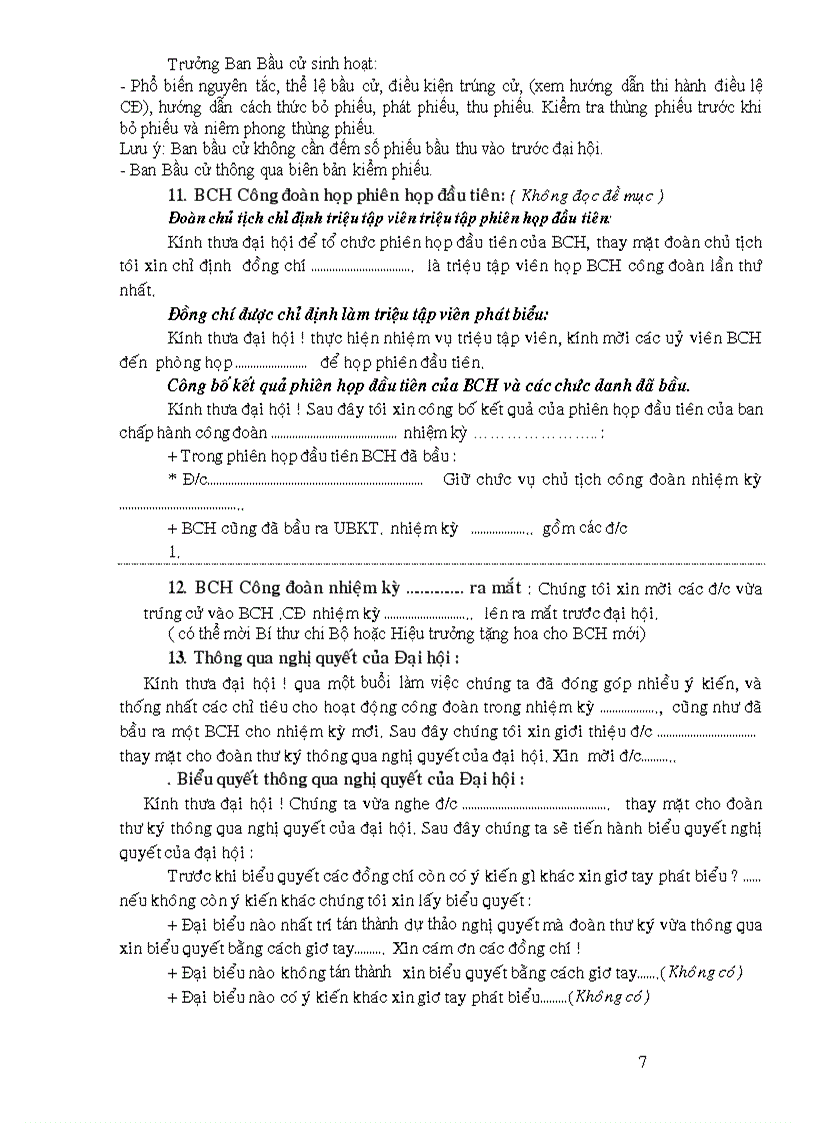 image for page C trình Đại hội Công đoàn có lời dẫn