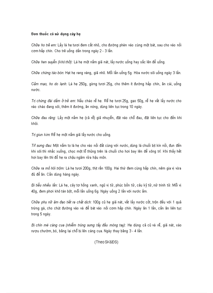 image for page Các bài thuốc từ cây hẹ