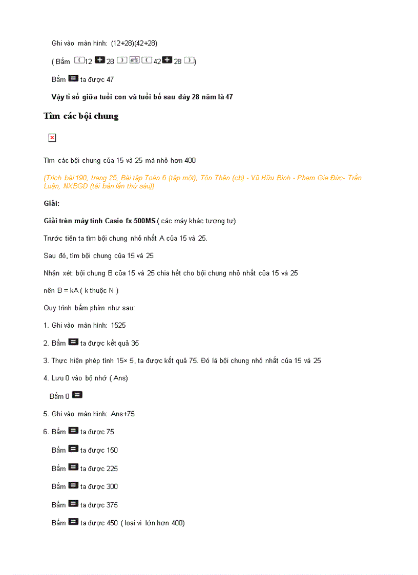 image for page Các bài toán CASIO CẤp II