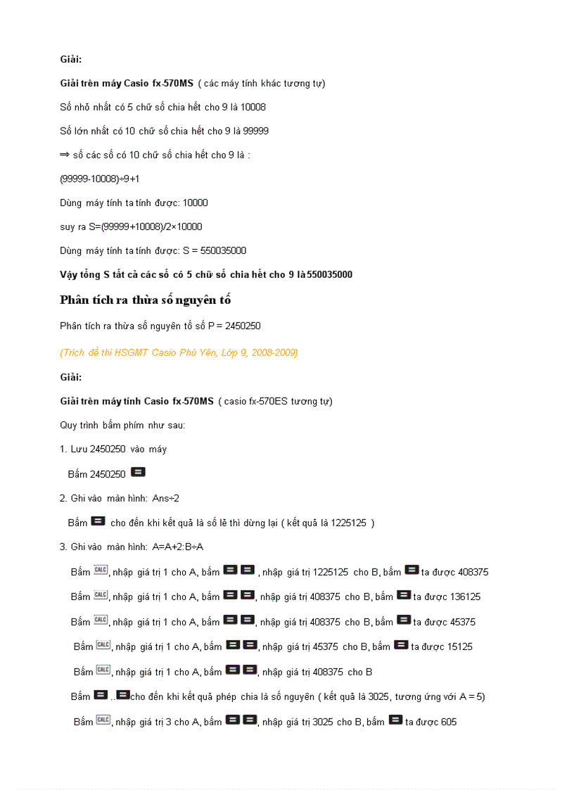 image for page Các bài toán CASIO CẤp II