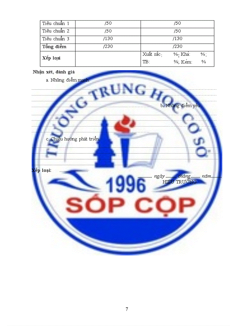 image for page Các biểu mẫu đánh giá Chuẩn phó Hiệu trưởng