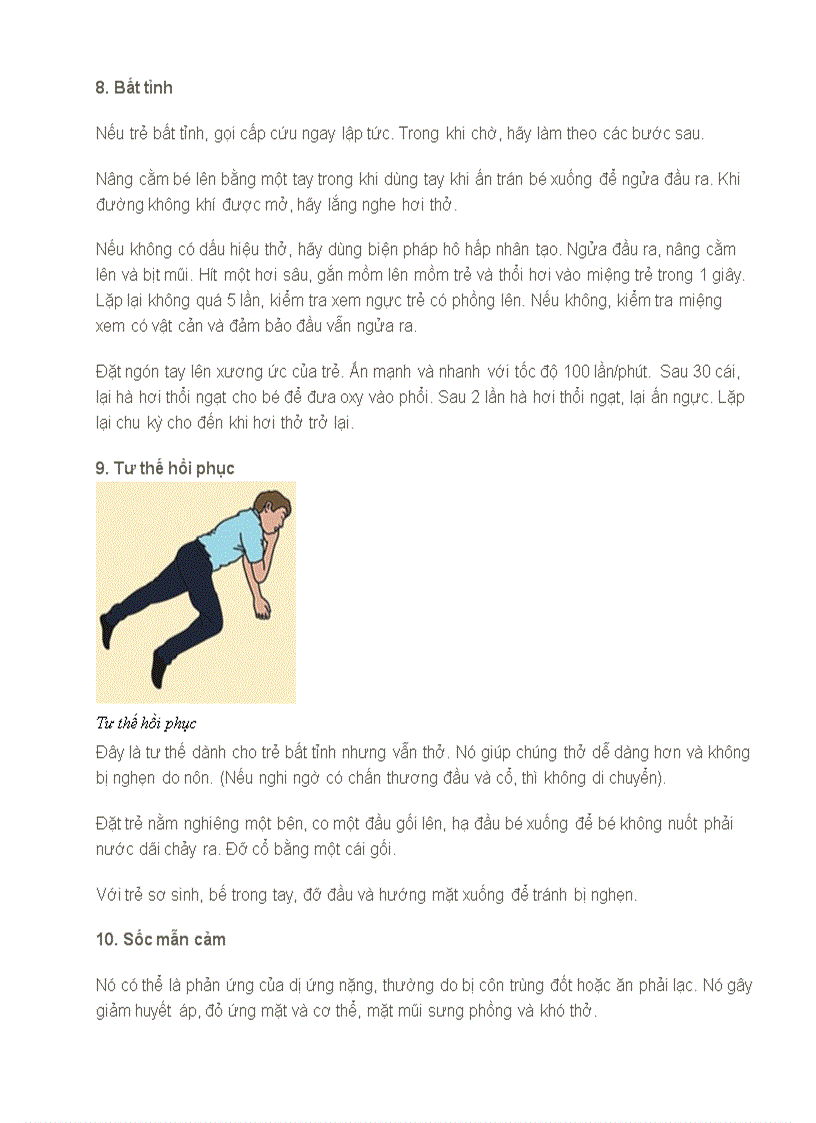 image for page Các cách sơ cứu cho trẻ