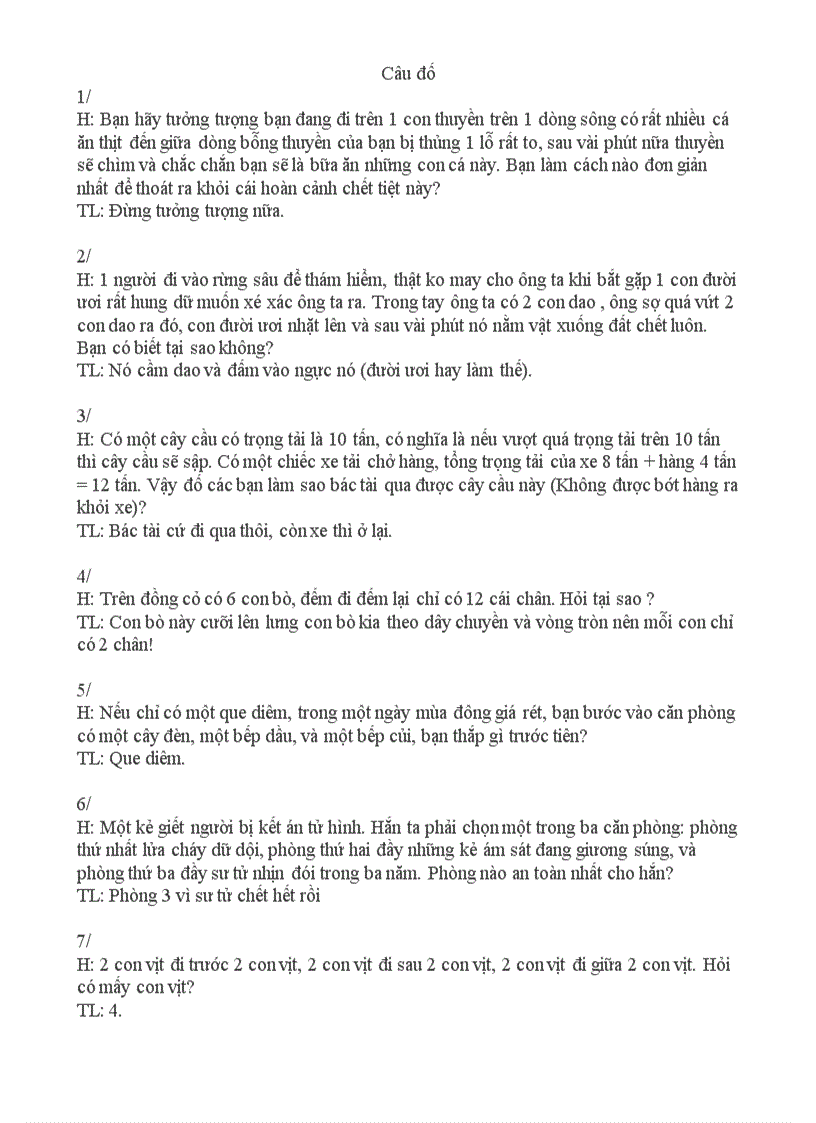 image for page Các câu đố hay