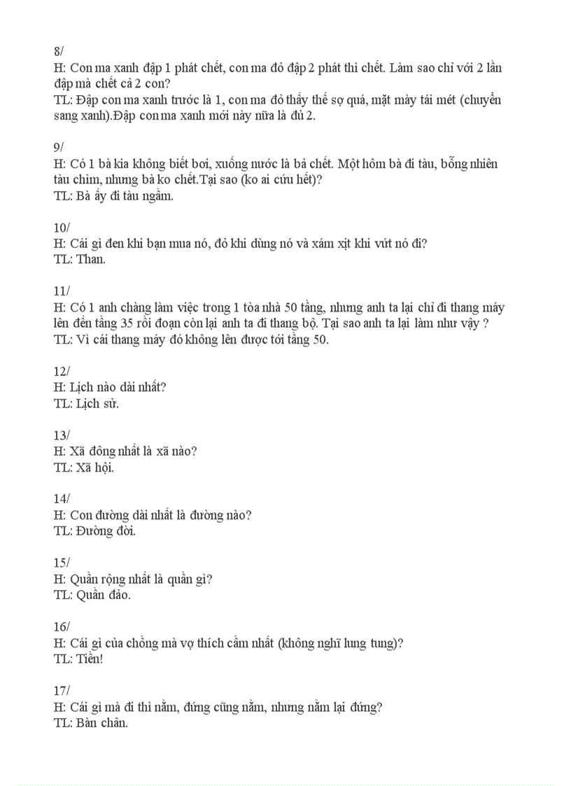 image for page Các câu đố hay