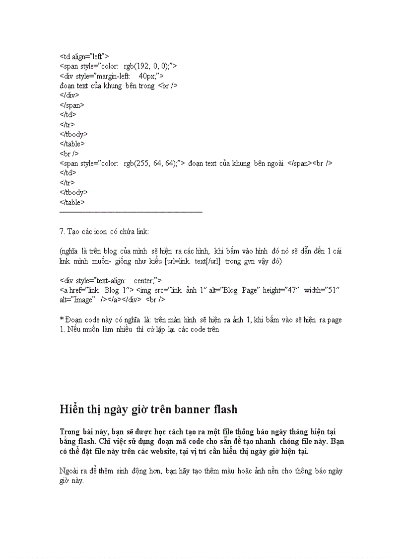 image for page Các code cho blog