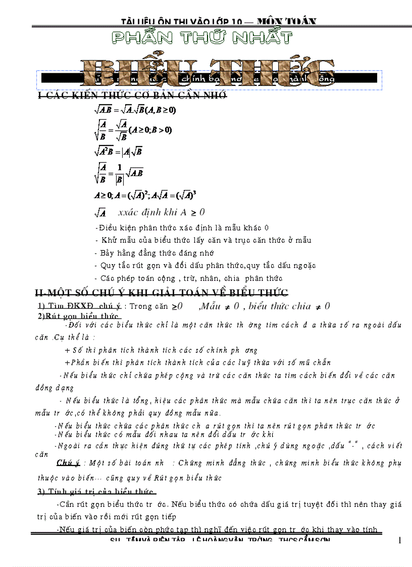 image for page Các dạng toán ôn thi vào lớp 10 thpt