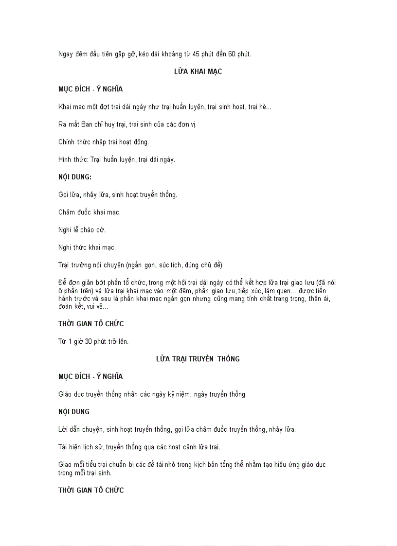 image for page Các hình thức lửa trại