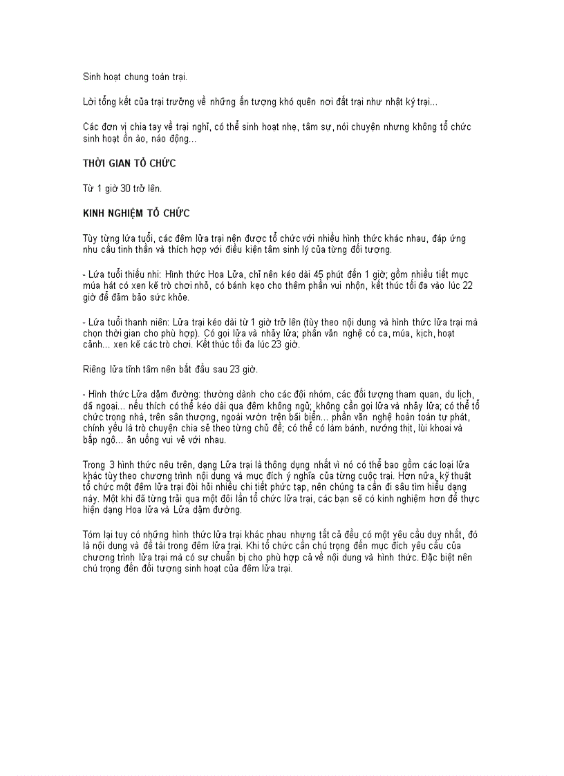 image for page Các hình thức lửa trại