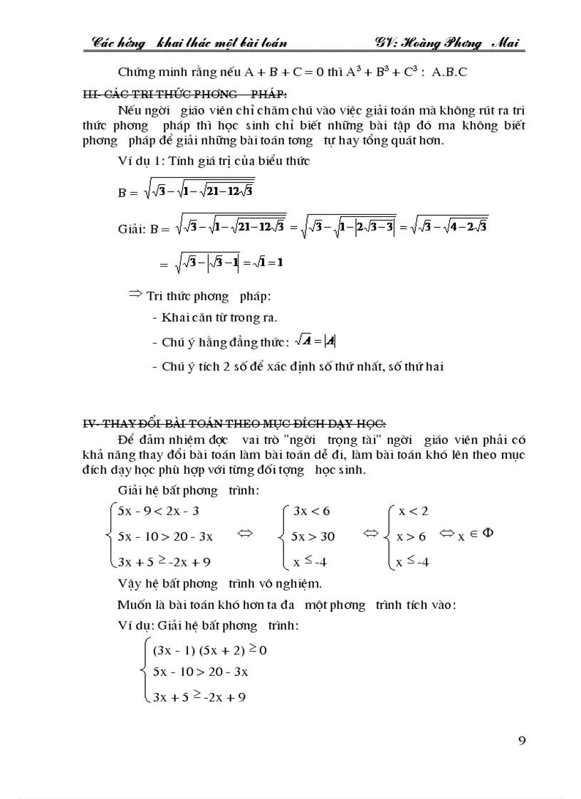 image for page Các hướng khai thác một bài toán