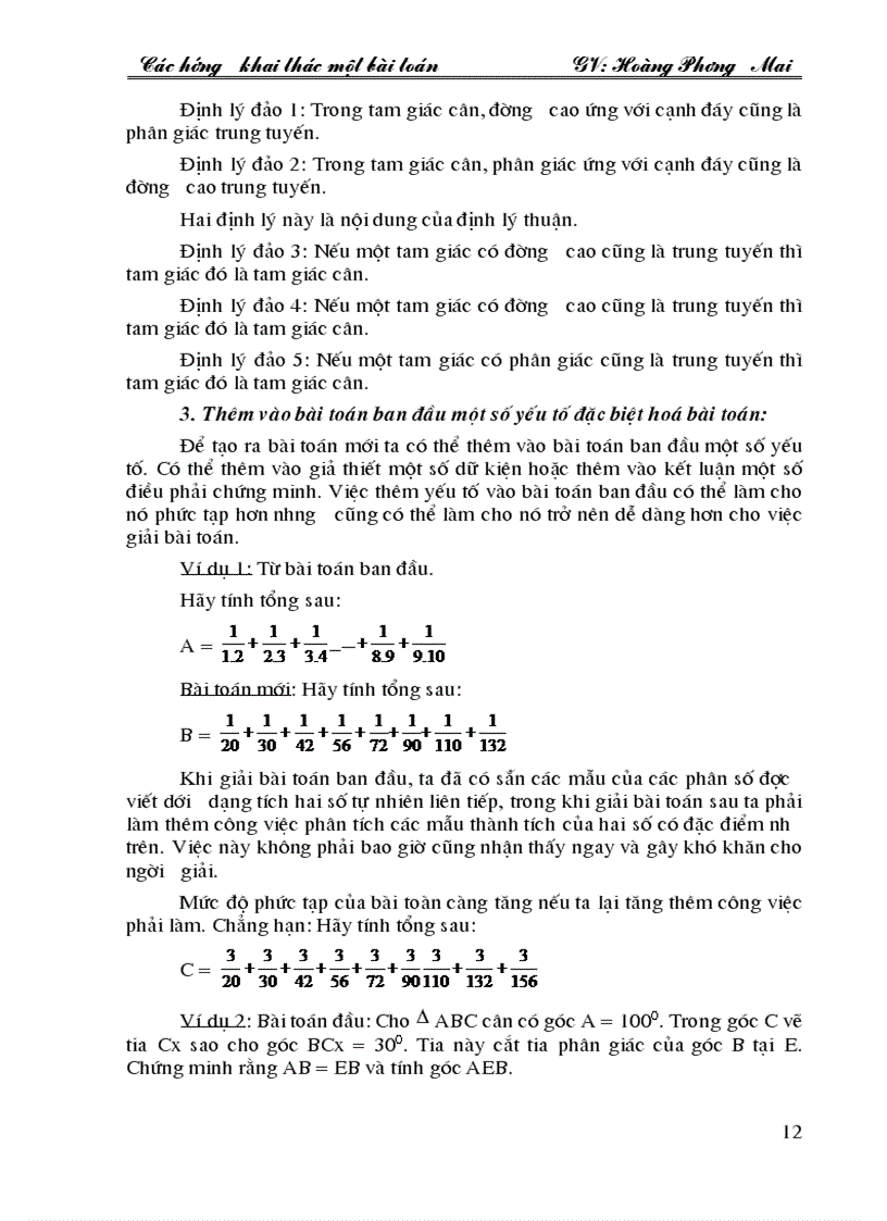 image for page Các hướng khai thác một bài toán